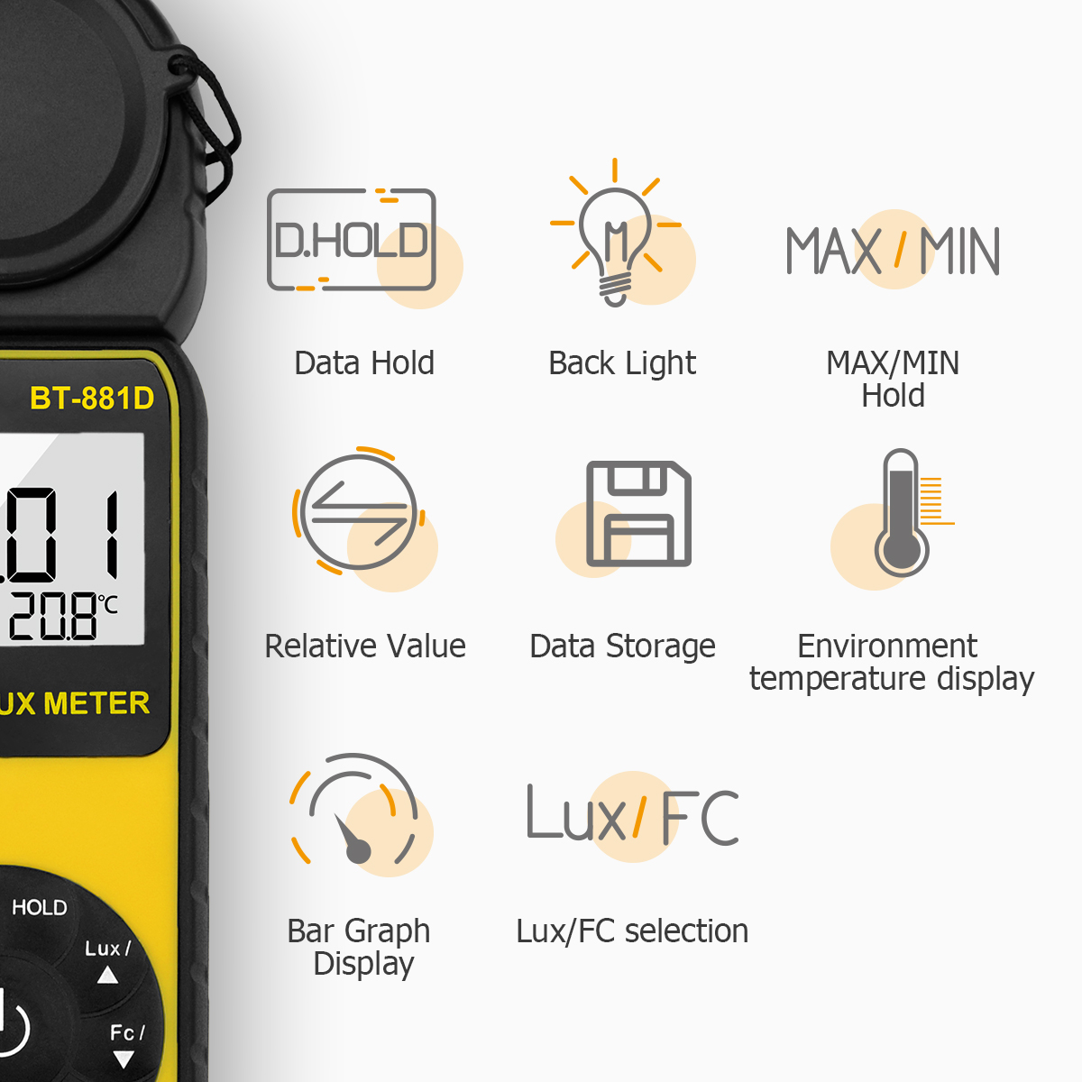 Photography Lighting Handheld - Luxmetro Digitale 400.000 Lux, Misuratore di