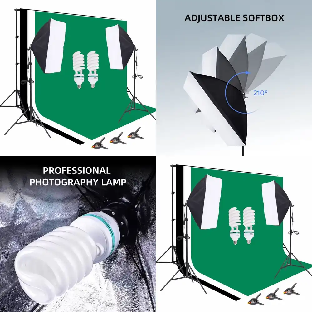 Photography Lighting Kit Portable - Attrezzatura per Studio Fotografico, Set Sfondo